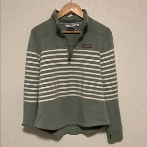 Vineyard Vines Green and White Sweater